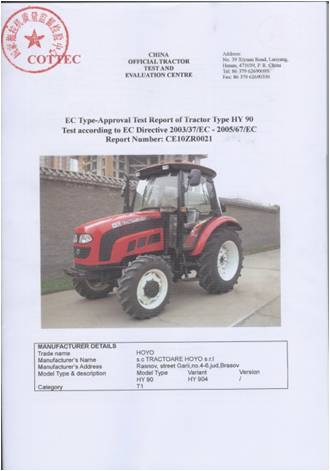 HOYO tractors pass the products test successfully(图2)