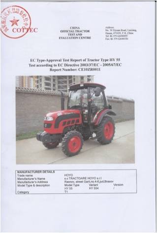 HOYO tractors pass the products test successfully(图1)